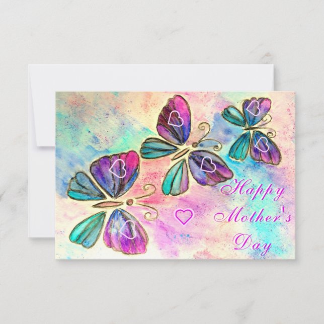 Watercolor Butterfly Mother's Day Card (Front)