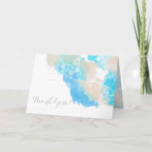 Watercolor Butterfly Ocean Shore  Thank You Card