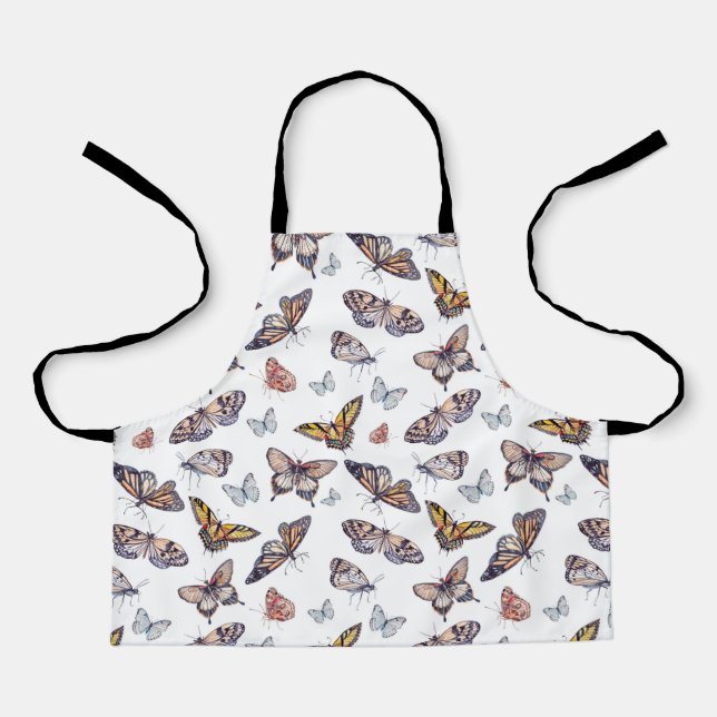Watercolor Butterfly Pattern Apron (Front)