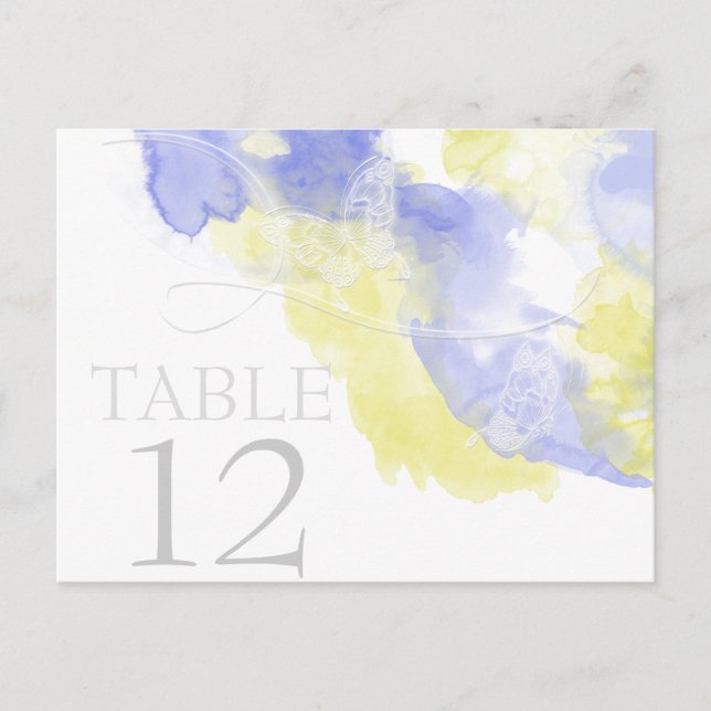 Watercolor Butterfly Periwinkle Lemonade Table Car Postcard (Front)