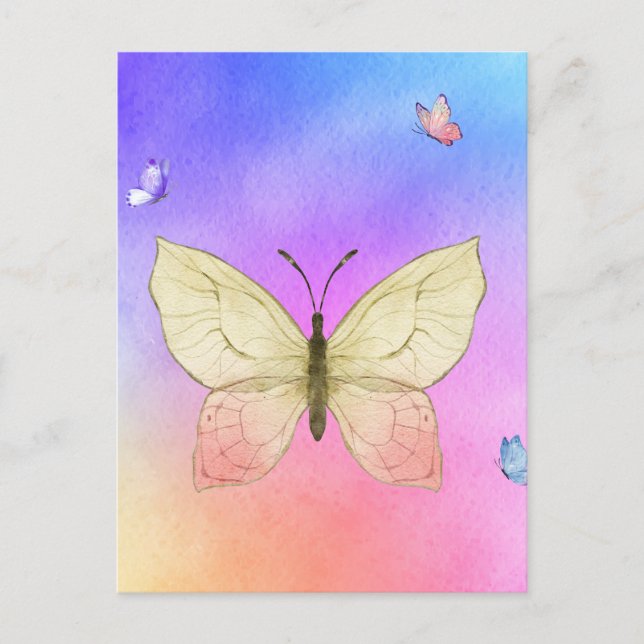 Watercolor Butterfly  Postcard (Front)