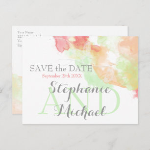 Watercolor Butterfly Rainbow Sherbet SavetheDate Announcement Postcard