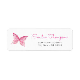 Watercolor Butterfly Return Address Label