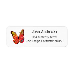 Watercolor Butterfly Return Address Label