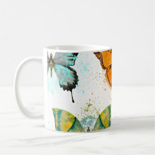 Watercolor Butterfly Seamless Delicate Pattern Coffee Mug