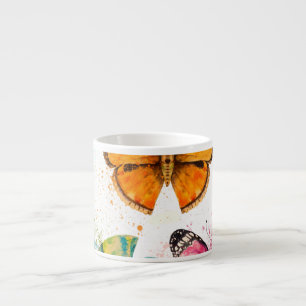 Watercolor Butterfly Seamless Delicate Pattern Espresso Cup