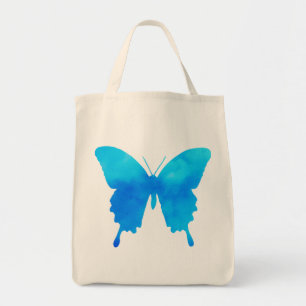 Watercolor Butterfly - Shades of Sky Blue Tote Bag