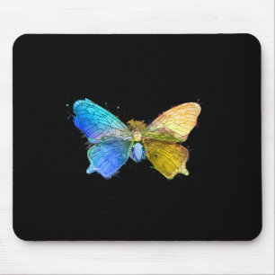 Watercolor Butterfly Ukrane Flag Ukraine Gift Mouse Pad
