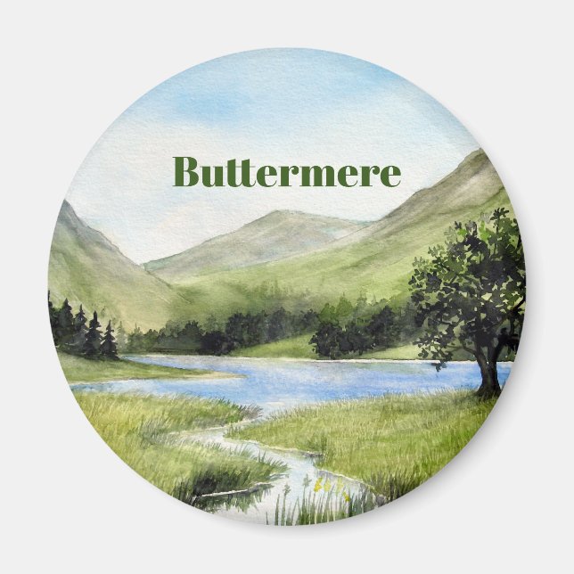 Watercolor Buttermere Lake District, England Magnet (Front)