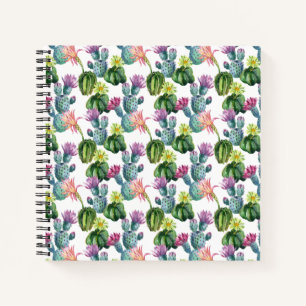 Watercolor Cacti Art Pattern Notebook