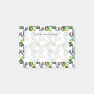 Watercolor Cacti Art Pattern Post-it Notes