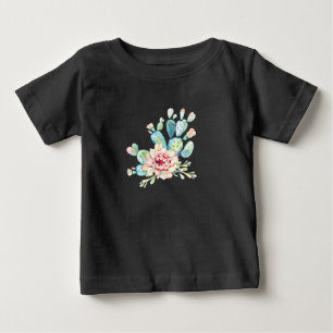 Watercolor Cacti Bloom Baby T-Shirt