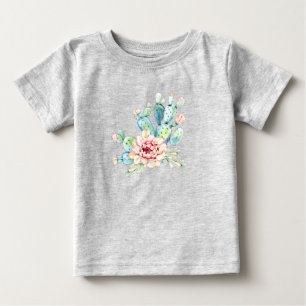 Watercolor Cacti Bloom Baby T-Shirt