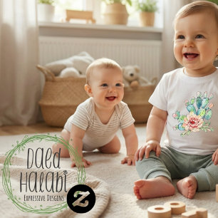 Watercolor Cacti Bloom Baby T-Shirt