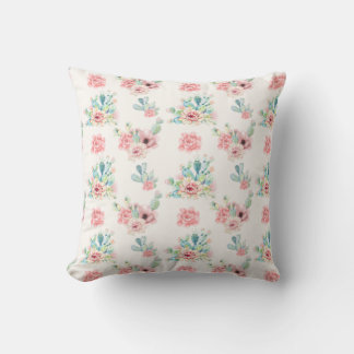 Watercolor Cacti Bloom Cushion 16×16