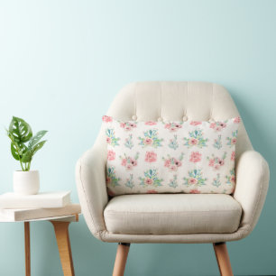 Watercolor Cacti Bloom Lumbar Cushion