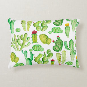 Watercolor Cacti Decorative Cushion