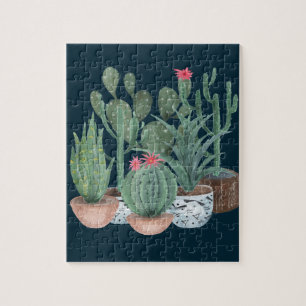 Watercolor cacti. jigsaw puzzle
