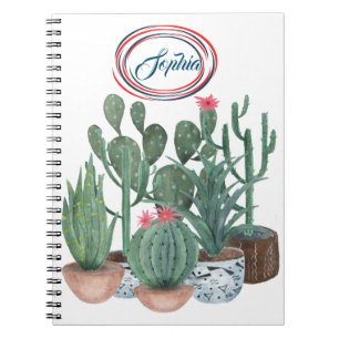 Watercolor cacti. notebook