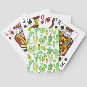 Watercolor Cacti Playing Cards