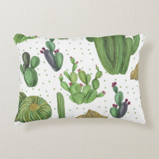 Watercolor cacti, seamless natural pattern. decorative cushion