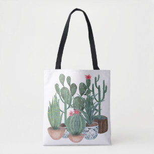 Watercolor cacti. tote bag