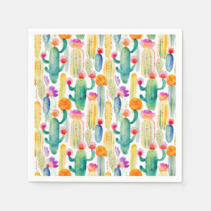 Watercolor Cactus Art Desert Colourful Southwest Napkin