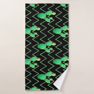 Watercolor Cactus Bath Towel