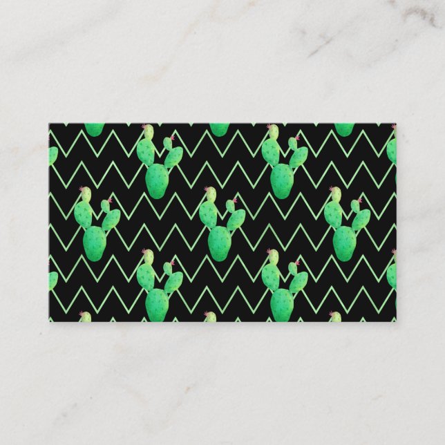 Watercolor Cactus Business Card (Front)