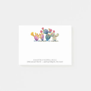 Watercolor Cactus Custom Sticky Notes