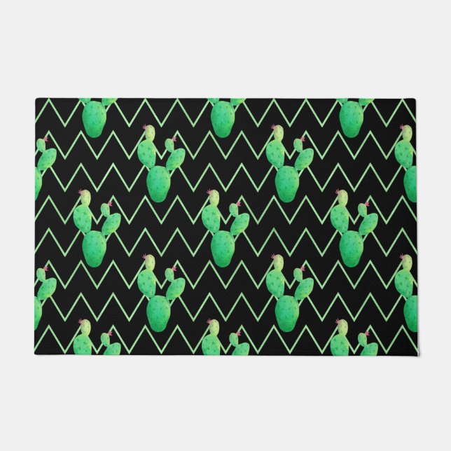 Watercolor Cactus Doormat (Front)