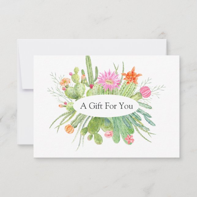 Watercolor Cactus Gift Certificate (Front)
