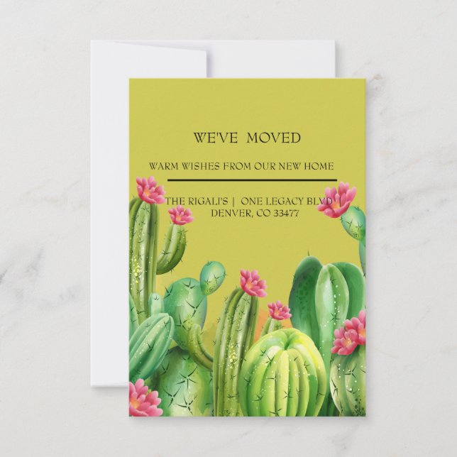 watercolor Cactus   home moving (Front)