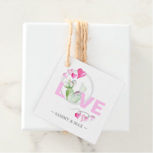 Watercolor Cactus Love Favour Tags