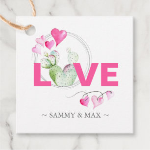 Watercolor Cactus Love Favour Tags