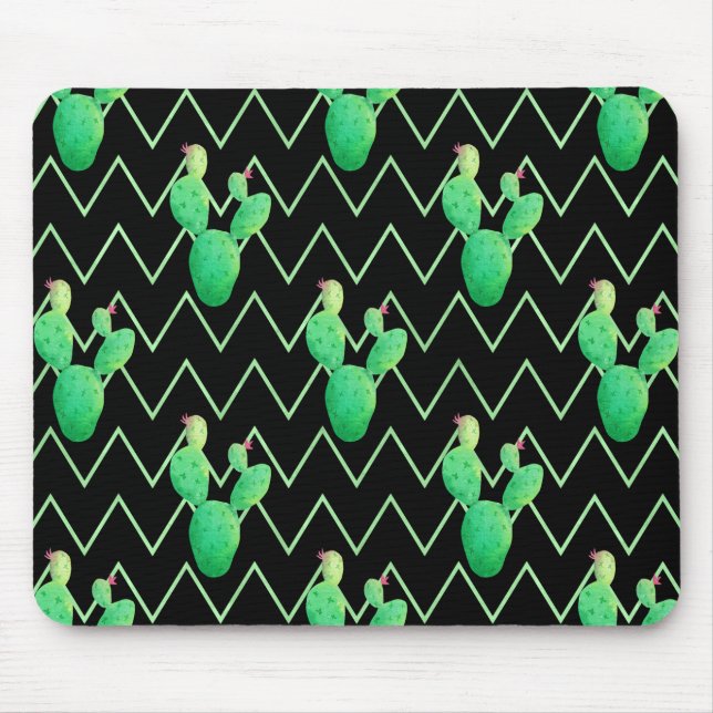 Watercolor Cactus Mouse Pad (Front)