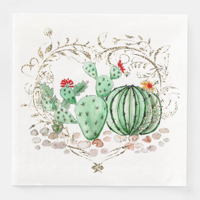 watercolor, cactus napkin (Front)