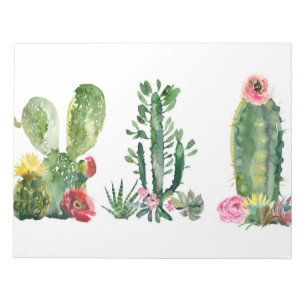 Watercolor Cactus Painting Notepad