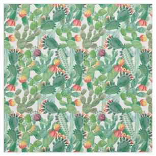 Watercolor Cactus Pattern Fabric