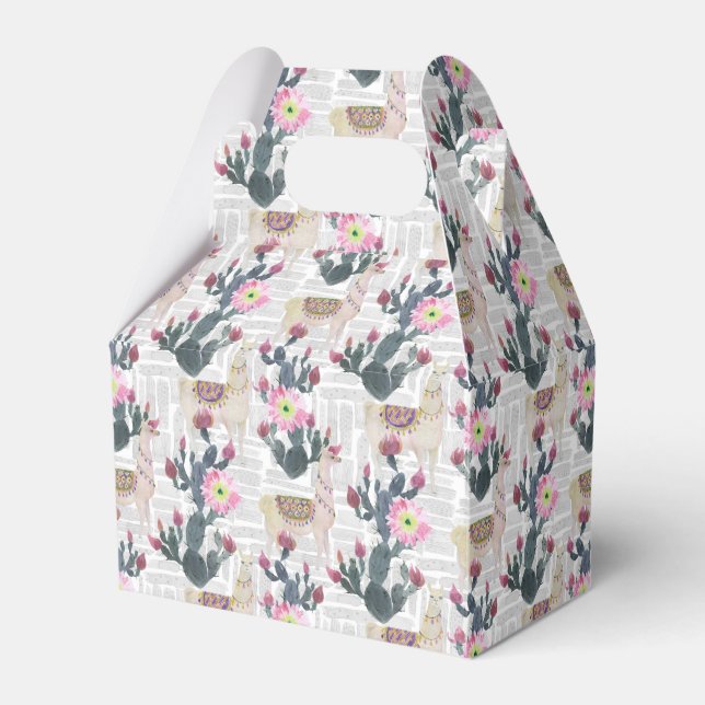 Watercolor Cactus Pattern Favour Box (Front Side)