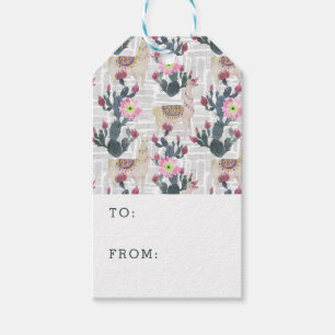 Watercolor Cactus Pattern Gift Tags