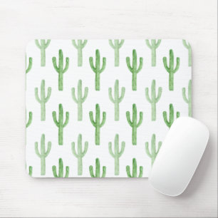 Watercolor Cactus Pattern Mouse Pad