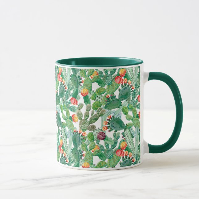 Watercolor Cactus Pattern Mug (Right)