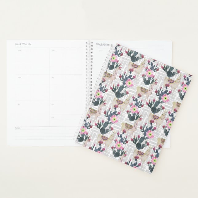 Watercolor Cactus Pattern Planner (Display)
