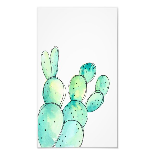 Watercolor Cactus Photo Print (Front)