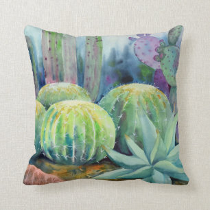 Watercolor Cactus Pillow