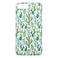 Watercolor Cactus Plants Pattern