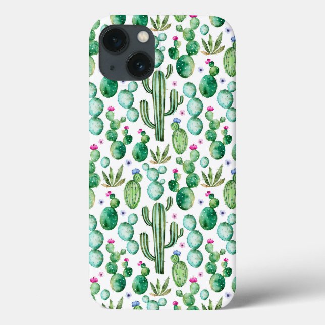 Watercolor Cactus Plants Pattern Case-Mate iPhone Case (Back)