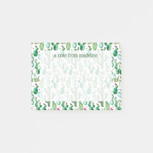 Watercolor Cactus Plants Pattern Post-it Notes