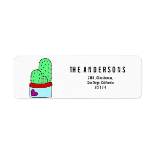 watercolor Cactus Return Address Label